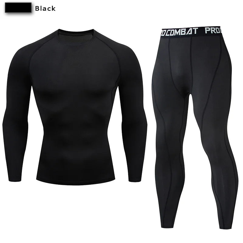 2pcs Men Compression Sportswear Suit GYM Tight Sports Yoga Sets