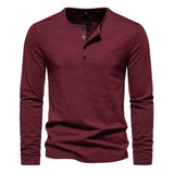 Men’s Slim Fit Long Sleeve Cotton Henley