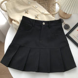 Y2K Vintage High Waist Pleated Skirt Women College Style Uniforms Safety Pants Mini Skirts Woman Korean Street Slim A-Line Skirt 3