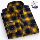 Autumn-Thick-Flannel-Shirt-Plaid-Shirts-Standard-Fit-For-Men-Long-Sleeve-Pure-Cotton-Fashion-Single