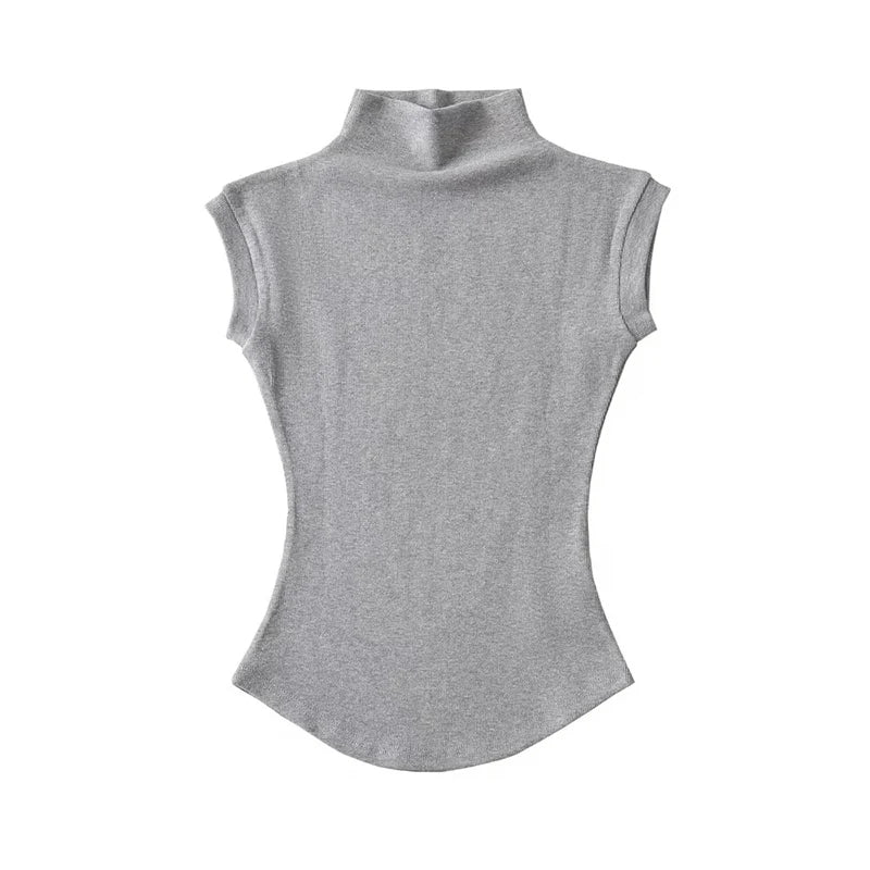 Women's Summer Slim-Fit Mock Neck Tank Top