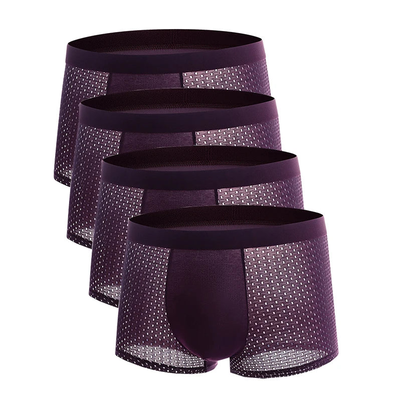 Men's Ice Silk Mesh Boxer Briefs (4-Pack)