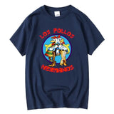 LOS POLLOS Hermanos Funny Printed T-Shirt Men Fashion Casual Short Sleeves Summer Cotton Breathable Tshirt Chicken Brothers Tees 4