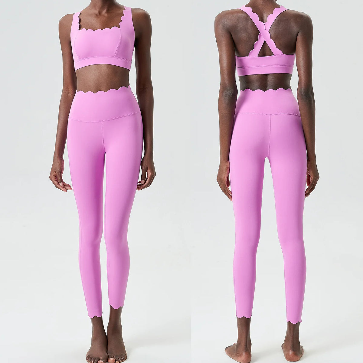 Seamless Ribbed Fitness Yoga Set
