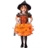 2-7Y Halloween Witch Cosplay Party Dress Cute Spider Mesh Cape Clothes Halloween Costumes for Baby Carnival Party Gifts 2