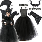 Girls' Maleficent-Inspired Halloween Tulle Dress
