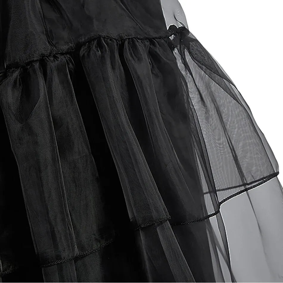 Girl Wednesday Costume Kids Addams Cosplay Black Princess Dress Children Pageant Dinner Dress Girl Halloween Party Dancing Cloth 6