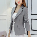 Black Women Blazer 2024 Formal Slim Blazers Lady Office Work Suit Pockets Jackets Coat Female Wine Notched Blazer Jackets Femme 6