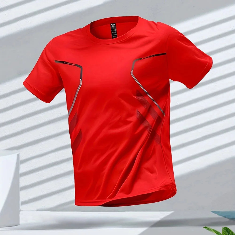 Men's T-shirts Sport Running T-shirt Men Quick-drying Breathable Short Sleeve Round Neck Active Tee Outdoor Workout Men Clothing 4