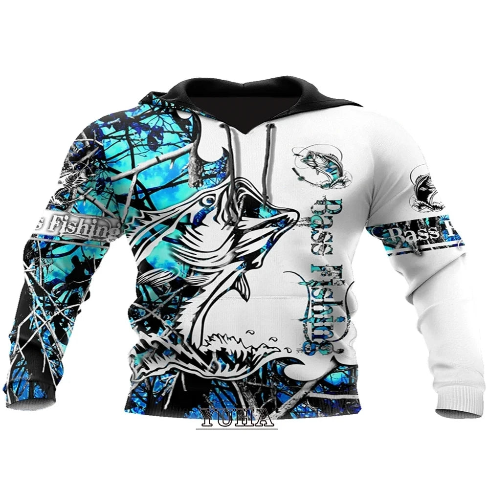 Animal Fisher Marlin Sweatshirts Man Tracksuit Fishing Camo Hoodies For Men Fashion Streetwear Harajuku Y2k 3D Print Pullovers