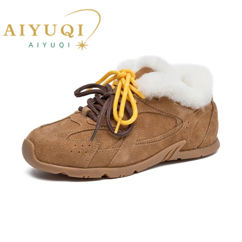 AIYUQI-Women-Sneakers-New-Genuine-Leather-Retro-German-Training-Shoes-Women-Winter-Velvet-Fur-Flat-Casual