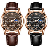 Men’s Luxury Quartz Watch - Casual Brown Leather Wristwatch