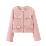 Women’s Casual Round Neck Cropped Suit Coat