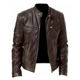 2024 Motorcycle Leather Jackets Man Casual Fashion Motorcycle Coat Slim Fit Lapel PU Jackets Autumn Anti-wind Leather Coat Male 3