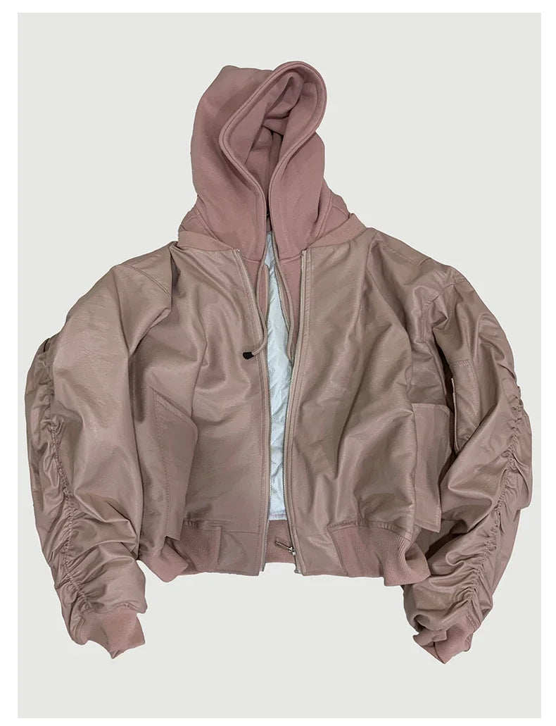 Men’s Oversized Layered Leather Bomber