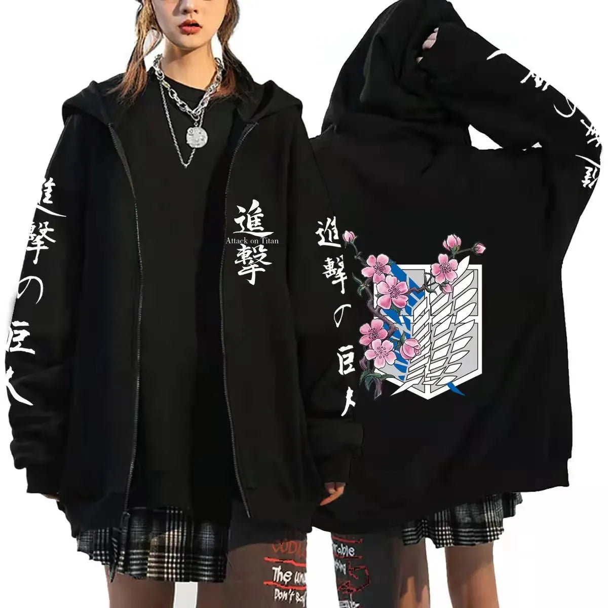 Women’s Anime Zip-Up Sports Hoodie