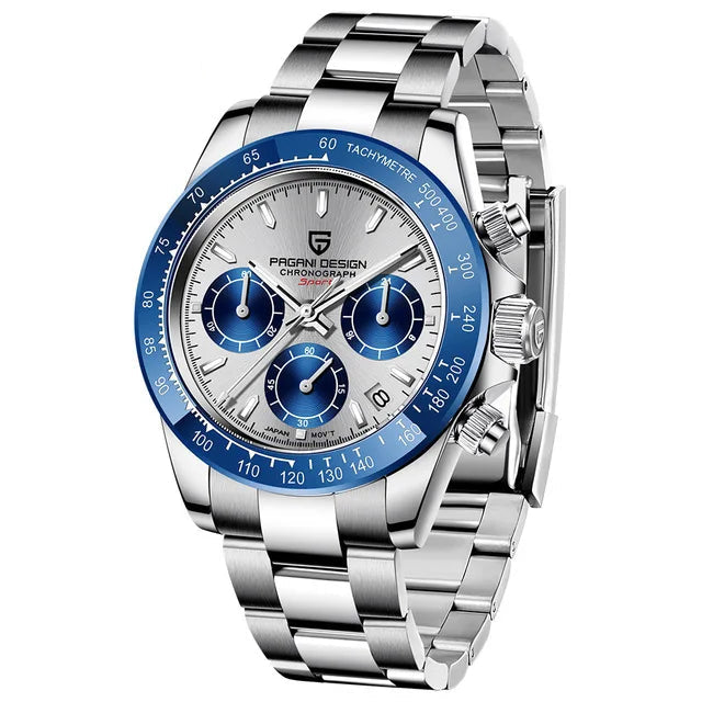 Pagani Design V2 Men’s 40mm Quartz Chronograph - Sapphire & Steel