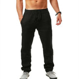 Men's Linen Pants Summer Male Breathable Linen Trousers Sweatpants 3