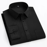 Men's Double Collar Office Shirt - Plus Size, Slim Fit, Solid Colors, long-sleeve business tops 5
