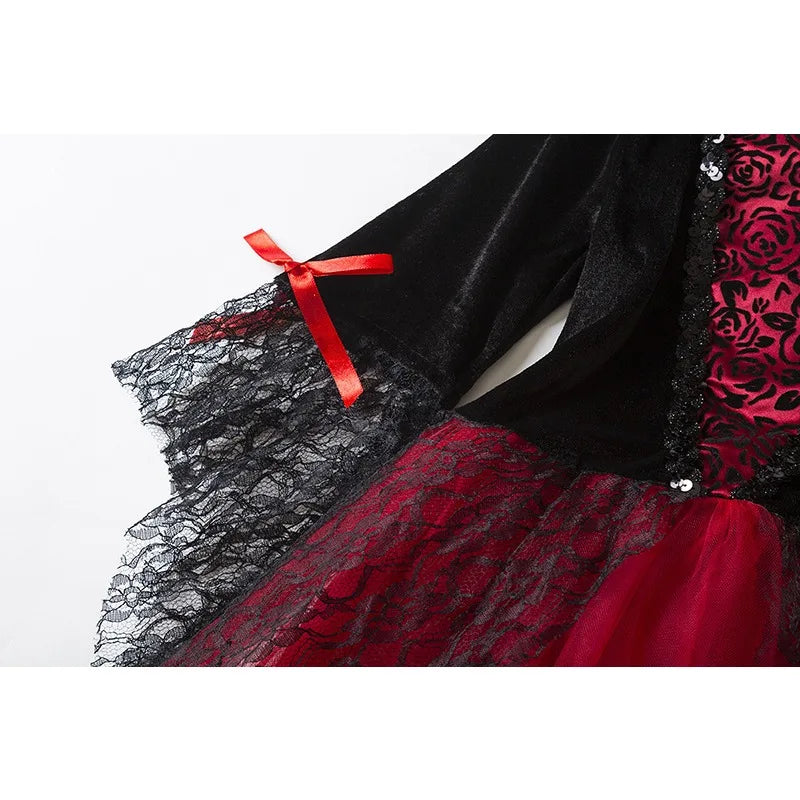 2-15Y Girl Vampire Halloween Dress for Kid Ghost Bride Gothic Cosplay Vampire Costume Kids Carnival Party Clothes Party Gifts 5