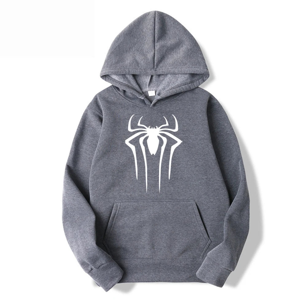 Fashion brand Men's Hoodie Casual Hoodie Sweatshirt Men's/Women's top Solid color printed spider hoodie sweatshirt