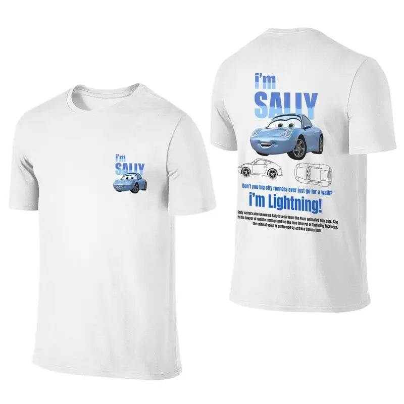 Fun Sally I'm Lightning Car Outfit T Shirt for Men Women Mcqueen Tee Shirt 100% Cotton New Arrival Clothing Love Gift For Couple