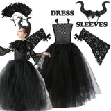 Girls' Maleficent-Inspired Halloween Tulle Dress