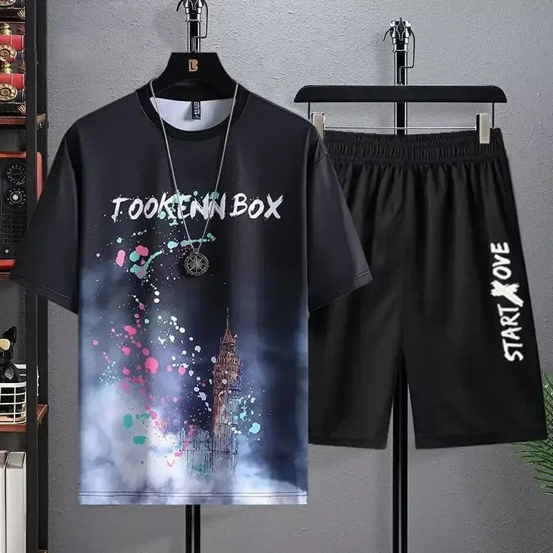 Men's Breathable Ice Silk Sports Set