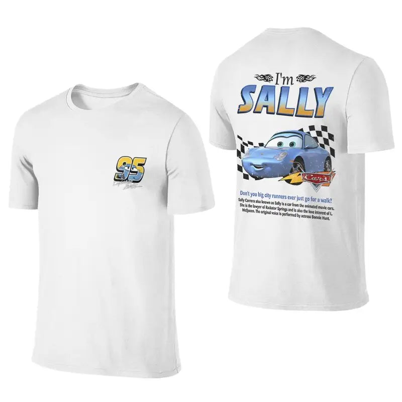 Fun Sally I'm Lightning Car Outfit T Shirt for Men Women Mcqueen Tee Shirt 100% Cotton New Arrival Clothing Love Gift For Couple