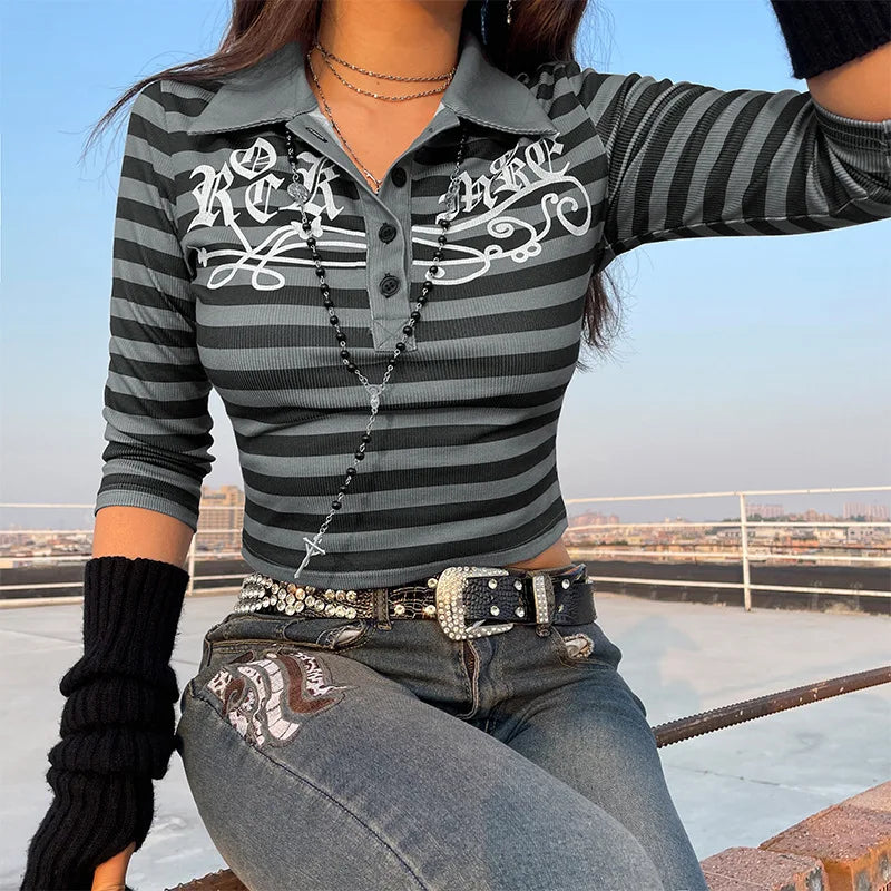 Dark-Academia-Graphic-Print-T-shirt-E-girl-Gothic-Mall-Goth-Alt-Emo-Crop-Top-Y2K