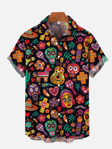 Mexican Graffiti Hawaiian Shirt - Men's Colorful Short Sleeve Hawaii Style