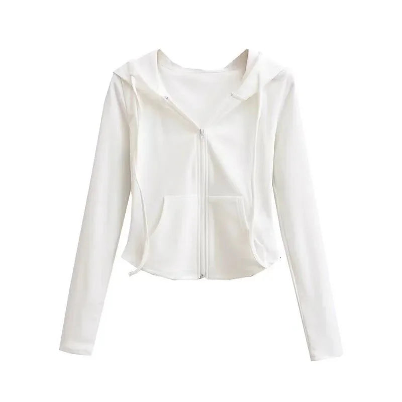 Women’s Slim-Fit Cropped Zip-Up Hoodie