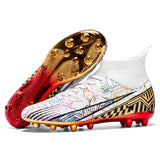 Men's Soccer Shoes High-Top Football Cleats, Outdoor Breathable Athletic Professional Spikes Youth Boys Football Shoes Unisex