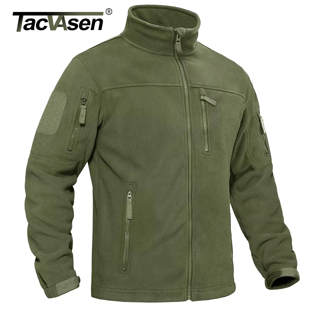 Men's Fleece Jacket Soft Warmth Windproof Full Zip Up Coat Multiple Zipper Pockets Hiking Working Outdoors Windbreaker TheFashionFever