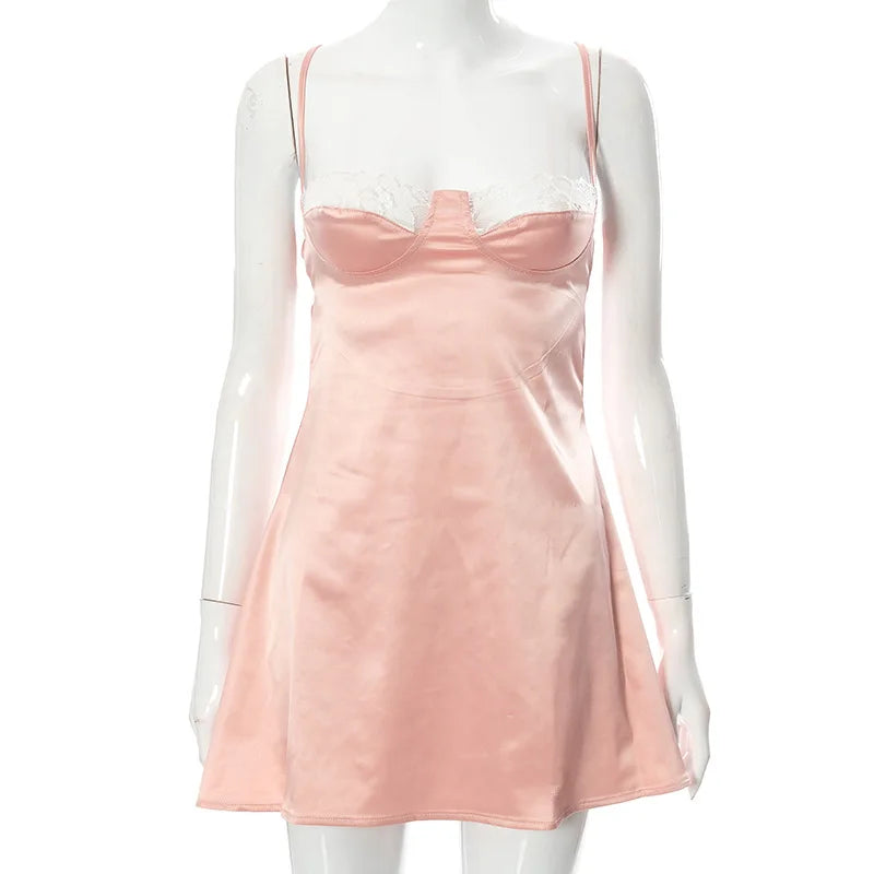 NEONBABIPINK-Sexy-White-Lace-Trim-Satin-Sundress-Fairycore-Backless-Low-Cut-A-Line-Mini-Dresses-for