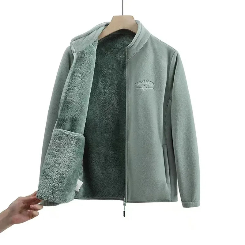 2026 Women's Wool Liner Coat Winter Loose-Fit Full Sleeve Polar Fleece Zipper Letter print Thickened Coat Cardigan Sporty jacket 2