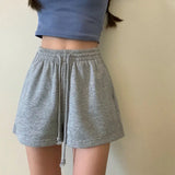Women Shorts Solid Cozy Simple Casual Loose Hipsters Running Breathable All-match Streetwear Hot Teens Wide Leg Bottoms Summer 6