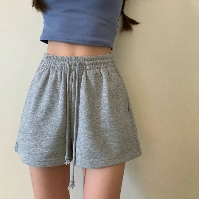 Women Shorts Solid Cozy Simple Casual Loose Hipsters Running Breathable All-match Streetwear Hot Teens Wide Leg Bottoms Summer 6