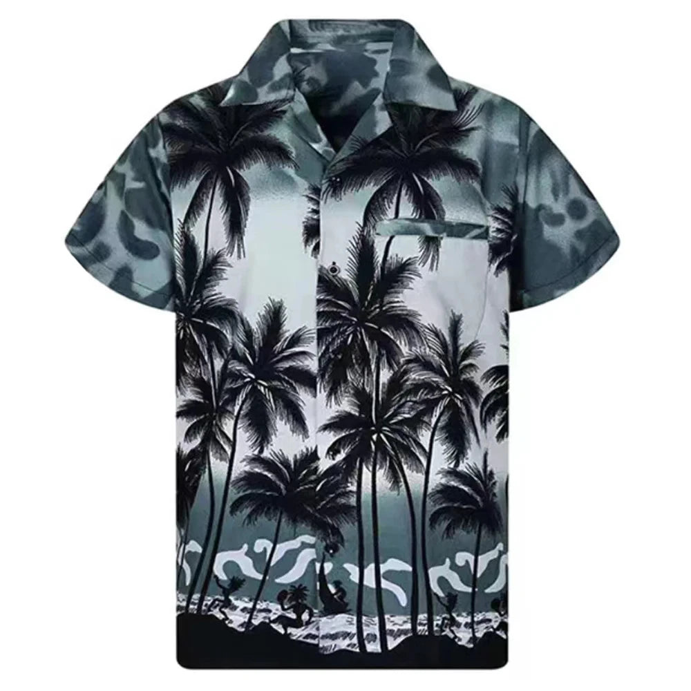 Hawaiian palm trees 3D Print Men Shirt 4