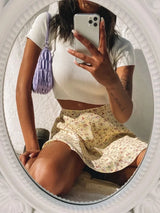 Tossy Boho Floral Print Party Skirt Summer New High Waist Pleated Skirt Short Beach Sexy Frills Mini Skirts For Women 2022 3