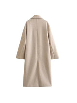Women's Soft Loose Woolen Coat, Long Sleeve, Welt Pockets, Oversized, Female Outerwear, Chic Overcoat, Fashion 3