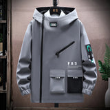 Zipper Jacket Men's Pilot Hooded Jacket Spring/Autumn Loose Pullover Front Pocket 3