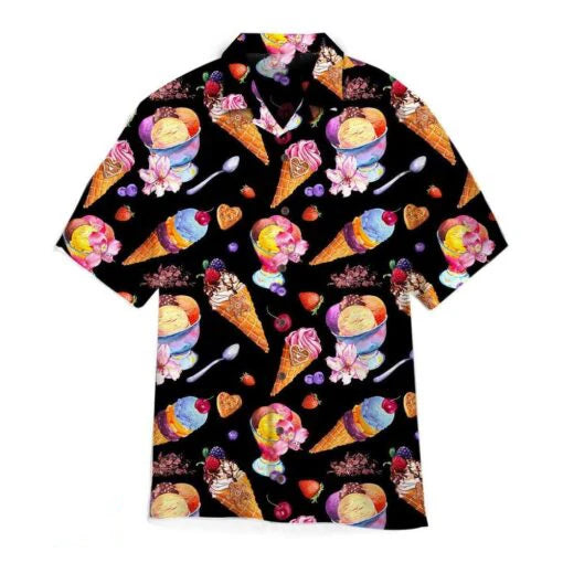 2024-Hawaiian-Shirt-For-Men-Summer-Ice-Cream-T-Shirt-Beach-Prints-Short-Sleeved-Shirt-Tops