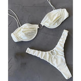 Women's Solid Micro Bikini Swimsuit - Sexy Female 2024 Bathing Suit Beachwear Set 4