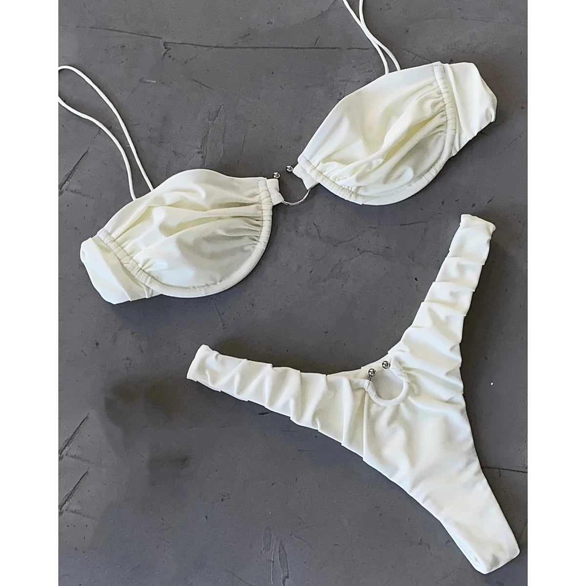 Women's Solid Micro Bikini Swimsuit - Sexy Female 2024 Bathing Suit Beachwear Set 4