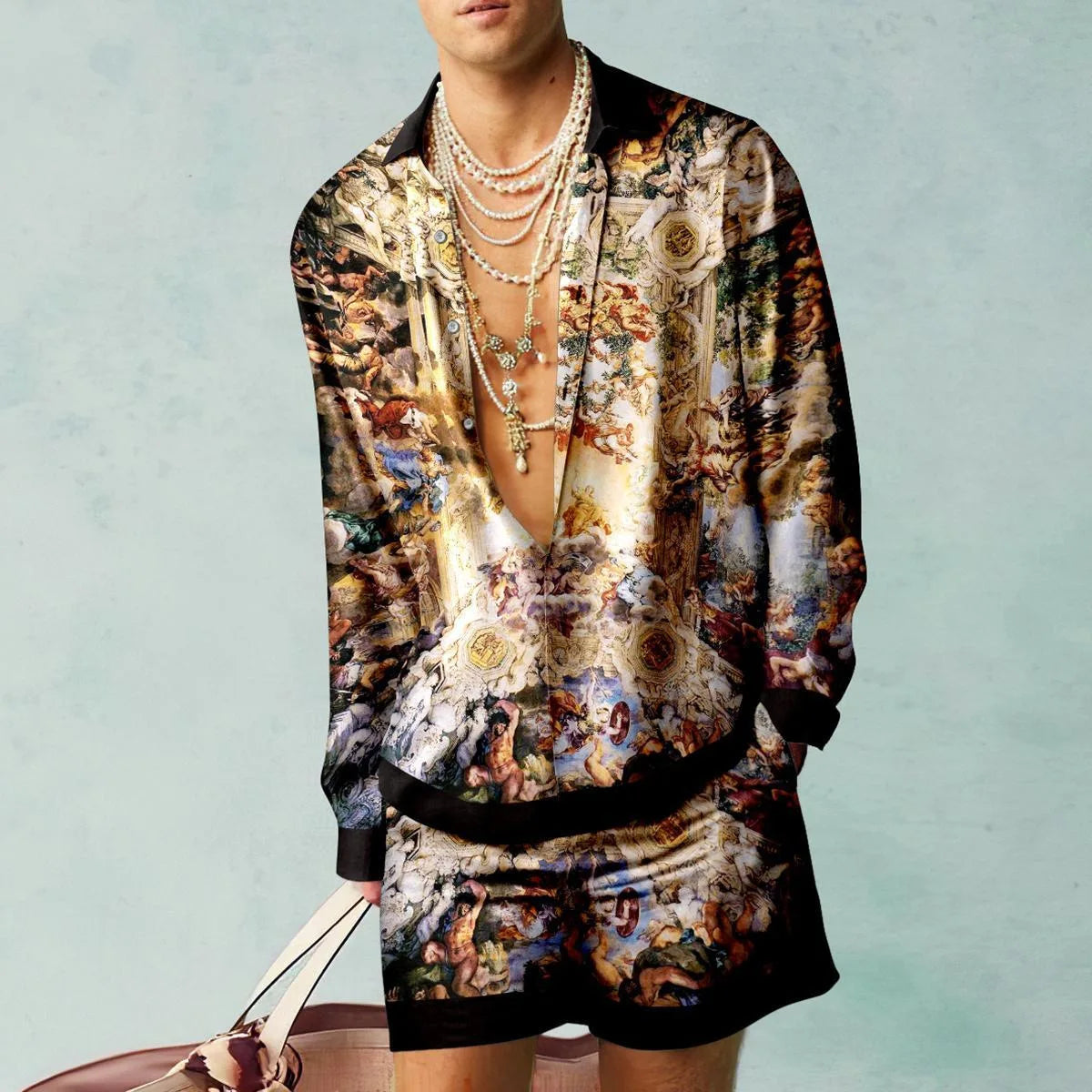 Creativity Shirt Sets 3D Printed Men Casual Fashion Short Sleeves Shirts 4