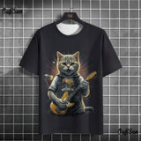 3D Printed Samurai Cat T-Shirt | Japanese Inspired Men's Tee