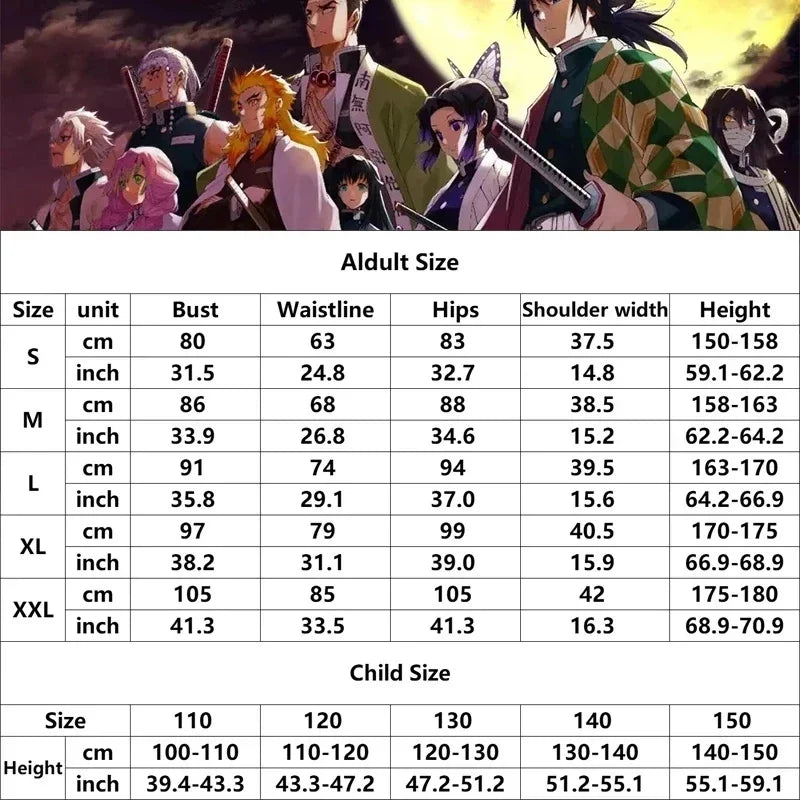New Demon Slayer Cosplay Tanjiro Nezuko Cosplay Kids Shinobu Costume Japanese Anime Cartoon Halloween Costume Christmas Gifts 6