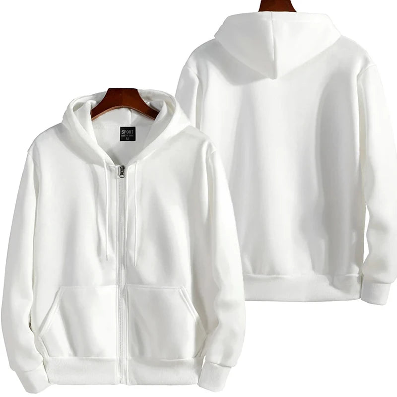 Zipper Hoodies Autumn Winter Men's New Long Sleeve Hooded Sweatshirt Fashion Casual Male Outfit Sportwear Loose Fit Clothes 3