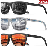 3/4 Pack New Designer Box Polarized Colorful Sunglasses